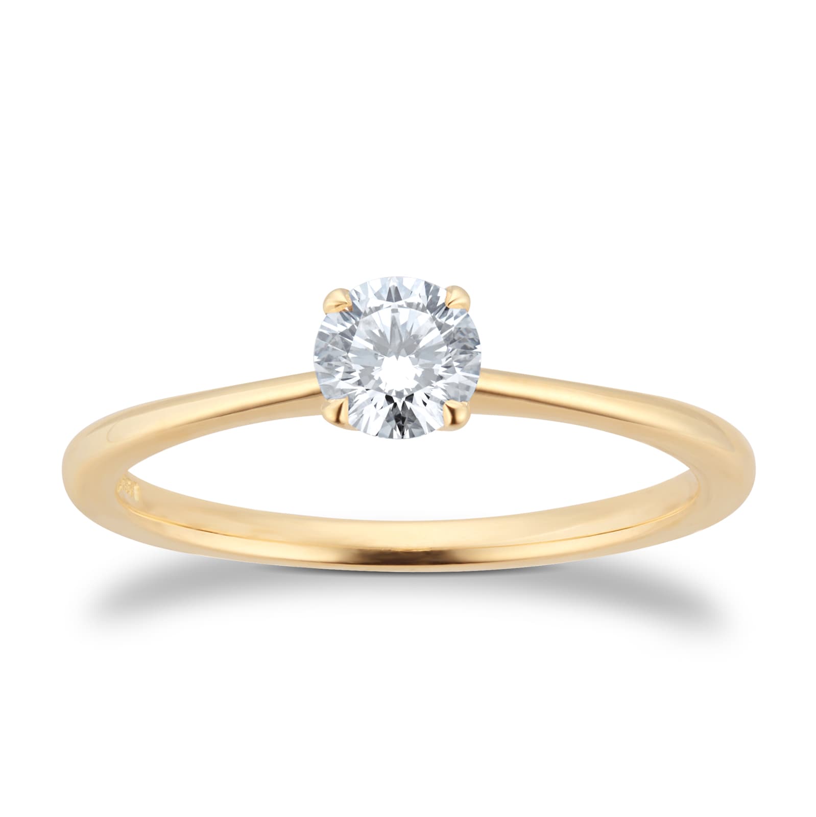 Exclusive 18ct Yellow Gold 0.40cttw Brilliant Cut Solitaire Goldsmiths Signature Diamond Engagement Ring image