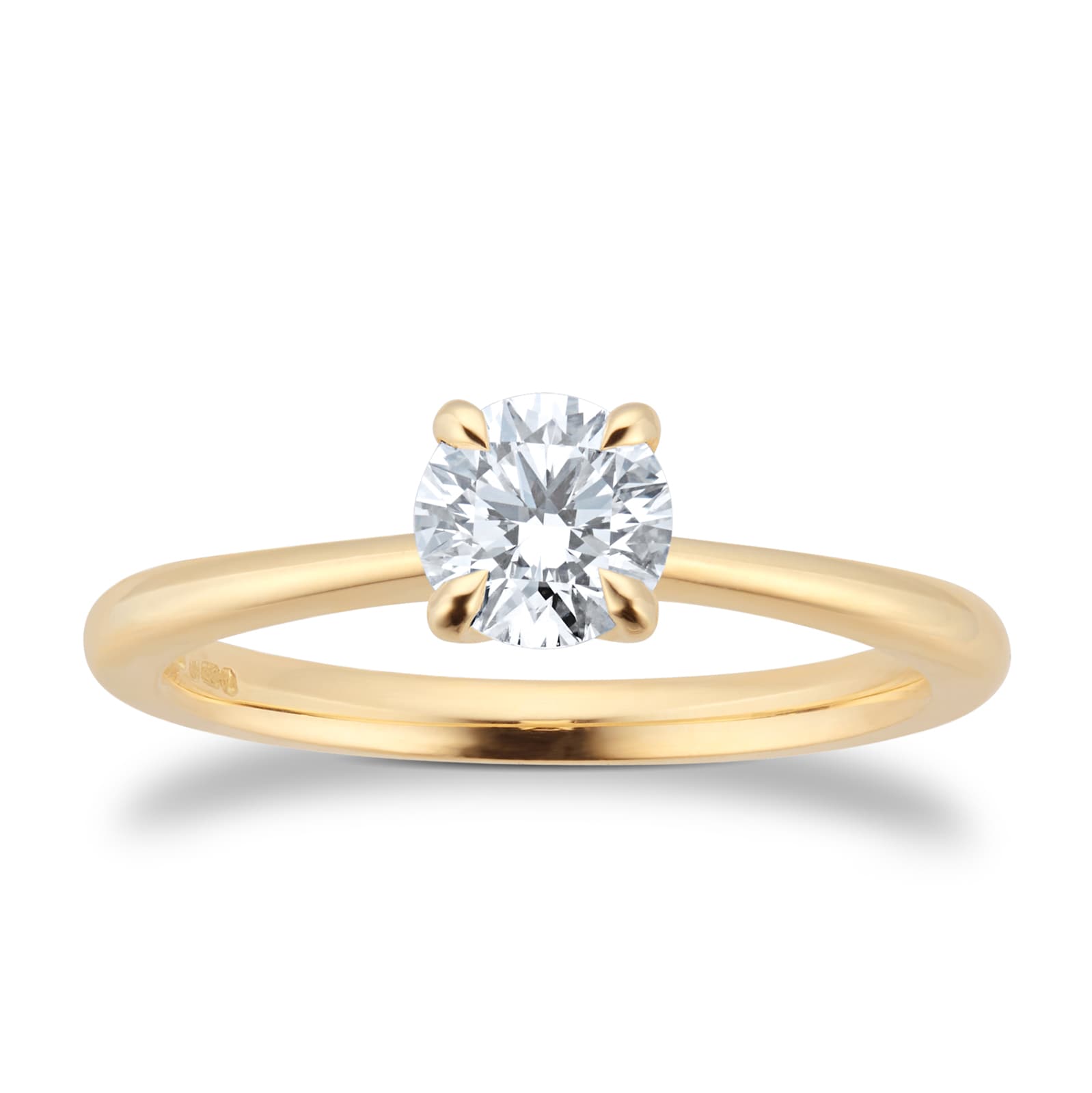 Exclusive 18ct Yellow Gold 0.50cttw Brilliant Cut Solitaire Goldsmiths Signature Diamond Engagement Ring image
