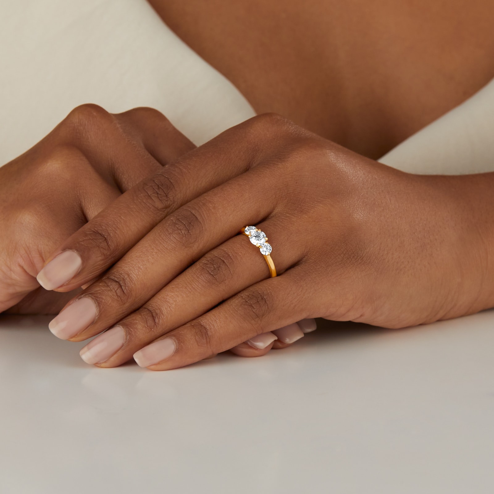 Goldsmiths Exclusive 18ct Yellow Gold 1.00cttw Brilliant Cut 3 Stone Goldsmiths Signature Diamond Engagement Ring