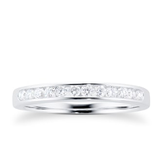 Goldsmiths Brilliant Cut 0.25ct Channel Set Half Eternity Ring In 9ct White Gold Goldsmiths Brilliant Cut 0.25ct Channel Set Half Eternity Ring In 9ct White Gold
