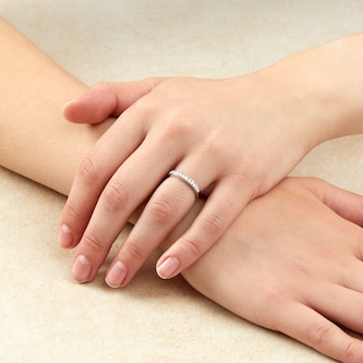 Goldsmiths Brilliant Cut 0.25ct Channel Set Half Eternity Ring In 9ct White Gold Goldsmiths Brilliant Cut 0.25ct Channel Set Half Eternity Ring In 9ct White Gold