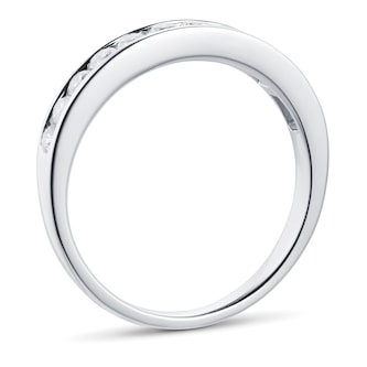 Goldsmiths Brilliant Cut 0.50ct Channel Set Half Eternity Ring In 9ct White Gold Goldsmiths Brilliant Cut 0.50ct Channel Set Half Eternity Ring In 9ct White Gold