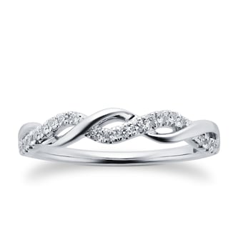 Goldsmiths 18ct White Gold 0.15cttw Twist Design Eternity Ring Goldsmiths 18ct White Gold 0.15cttw Twist Design Eternity Ring