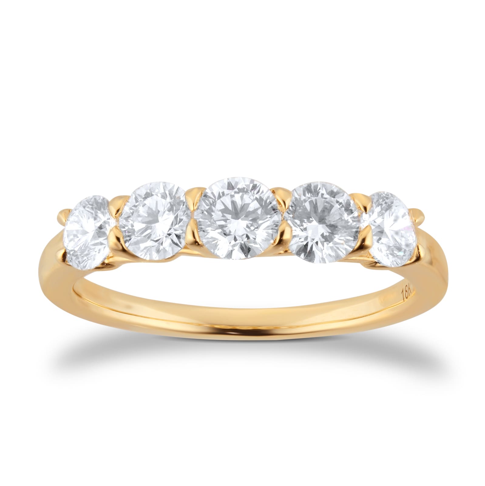 Goldsmiths Exclusive 18ct Yellow Gold 1.00cttw Brilliant Cut 5 Stone Goldsmiths Signature Diamond Eternity Ring Goldsmiths Exclusive 18ct Yellow Gold 1.00cttw Brilliant Cut 5 Stone Goldsmiths Signature Diamond Eternity Ring