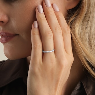 Goldsmiths 9ct White Gold 0.20cttw Brilliant Cut Diamond Stacker Eternity Ring Goldsmiths 9ct White Gold 0.20cttw Brilliant Cut Diamond Stacker Eternity Ring