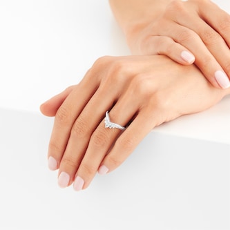 Goldsmiths 18ct White Gold 0.50ct Diamond Double Row Shaped Wedding Band Goldsmiths 18ct White Gold 0.50ct Diamond Double Row Shaped Wedding Band