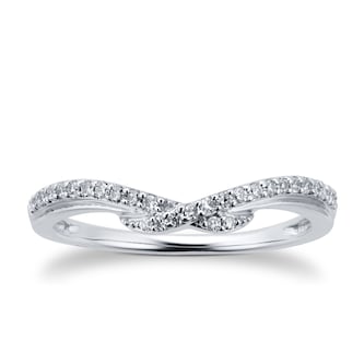 Goldsmiths 9ct White Gold 0.25cttw Cross Over Ring Goldsmiths 9ct White Gold 0.25cttw Cross Over Ring