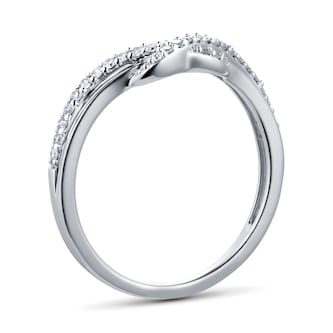 Goldsmiths 9ct White Gold 0.25cttw Cross Over Ring Goldsmiths 9ct White Gold 0.25cttw Cross Over Ring
