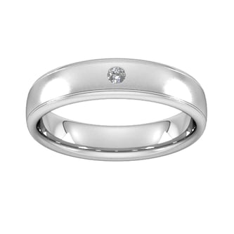 Goldsmiths 5mm Brilliant Cut Diamond Set Wedding Ring In 9 Carat White Gold Goldsmiths 5mm Brilliant Cut Diamond Set Wedding Ring In 9 Carat White Gold