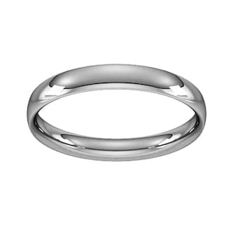 Goldsmiths 3mm Traditional Court Standard Wedding Ring In 18 Carat White Gold Goldsmiths 3mm Traditional Court Standard Wedding Ring In 18 Carat White Gold