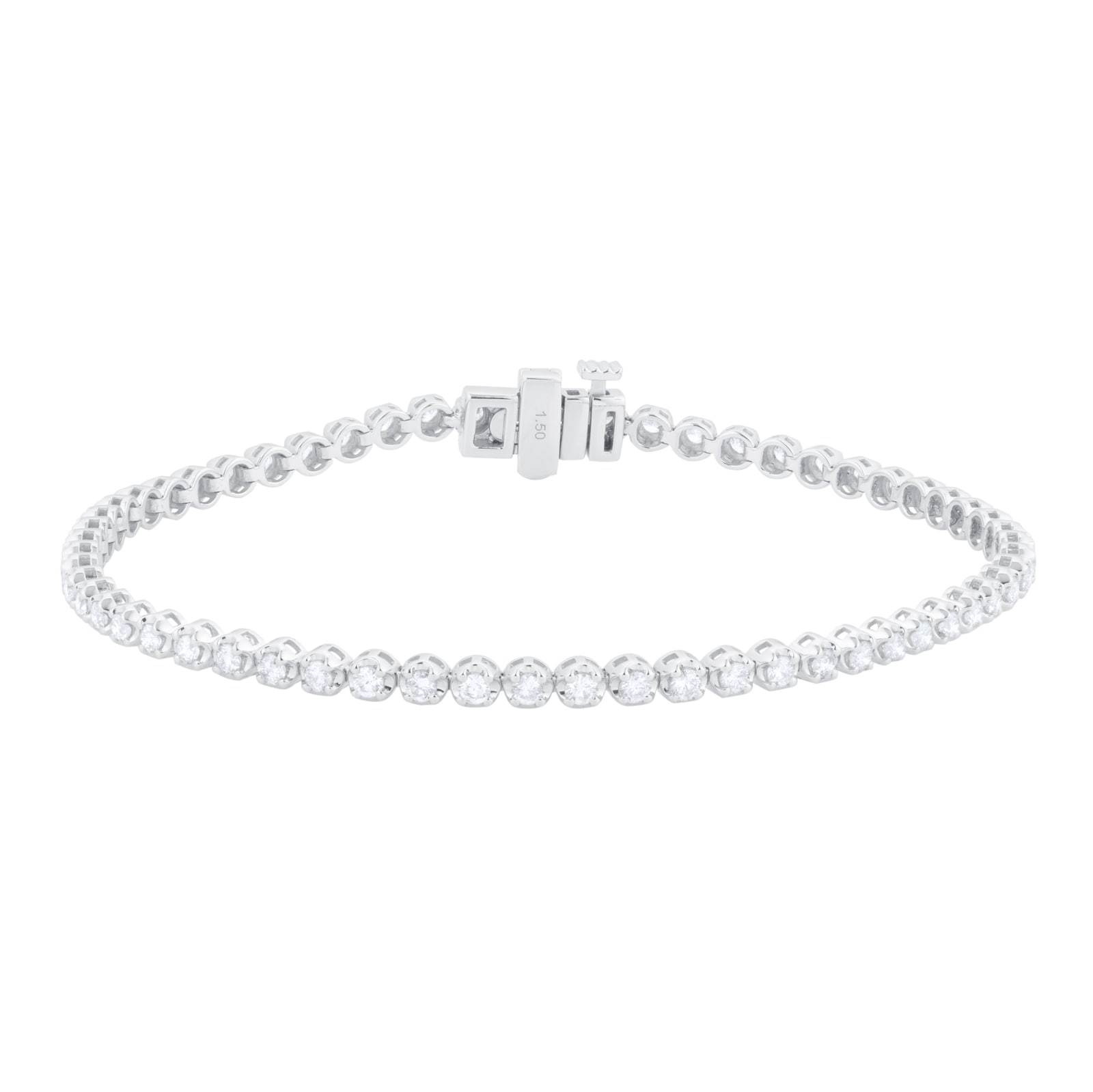 18ct White Gold 1.50cttw Brilliant Cut Diamond Line Bracelet image