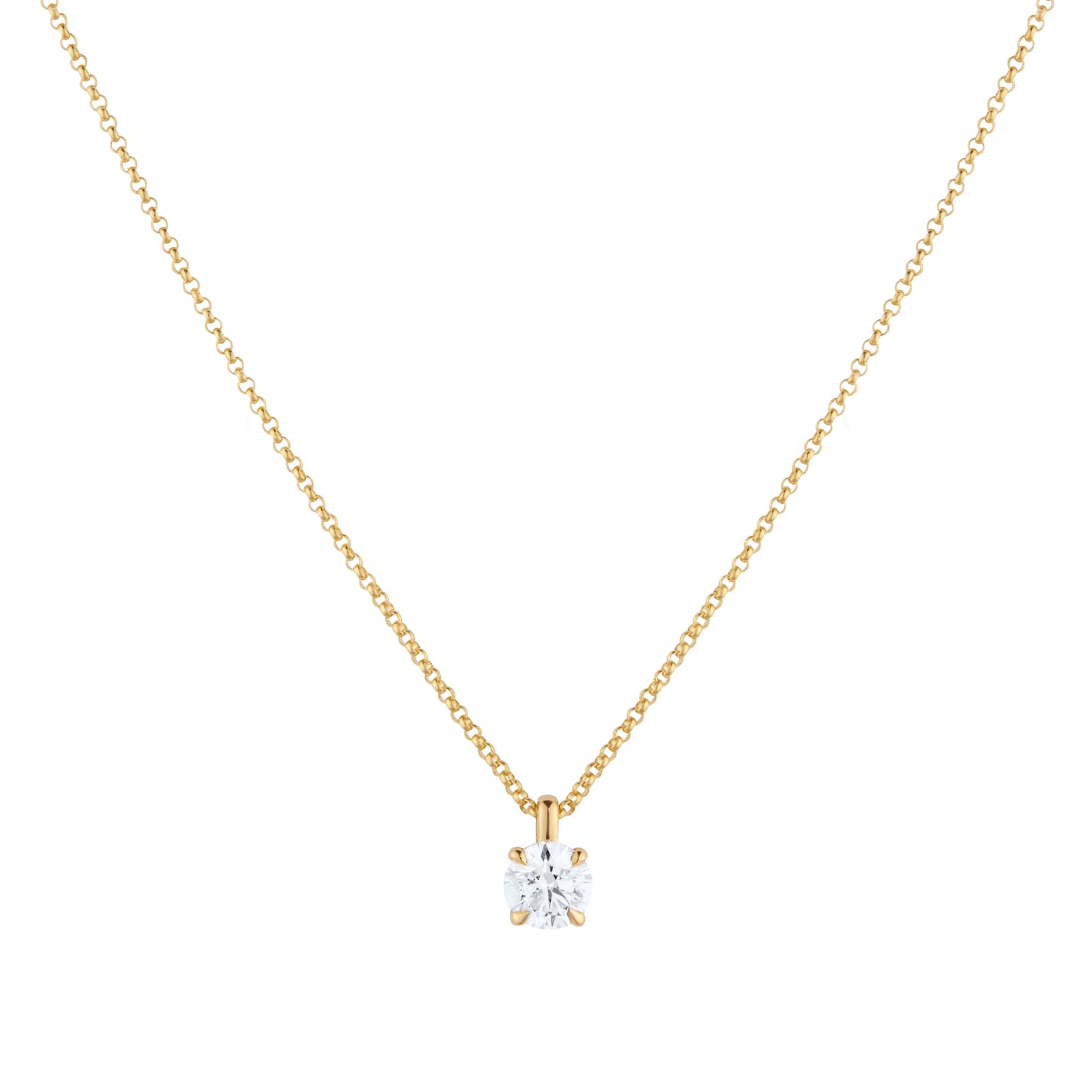 Exclusive 18ct Yellow Gold 0.50cttw Brilliant Cut Solitaire Goldsmiths Signature Diamond Pendant image