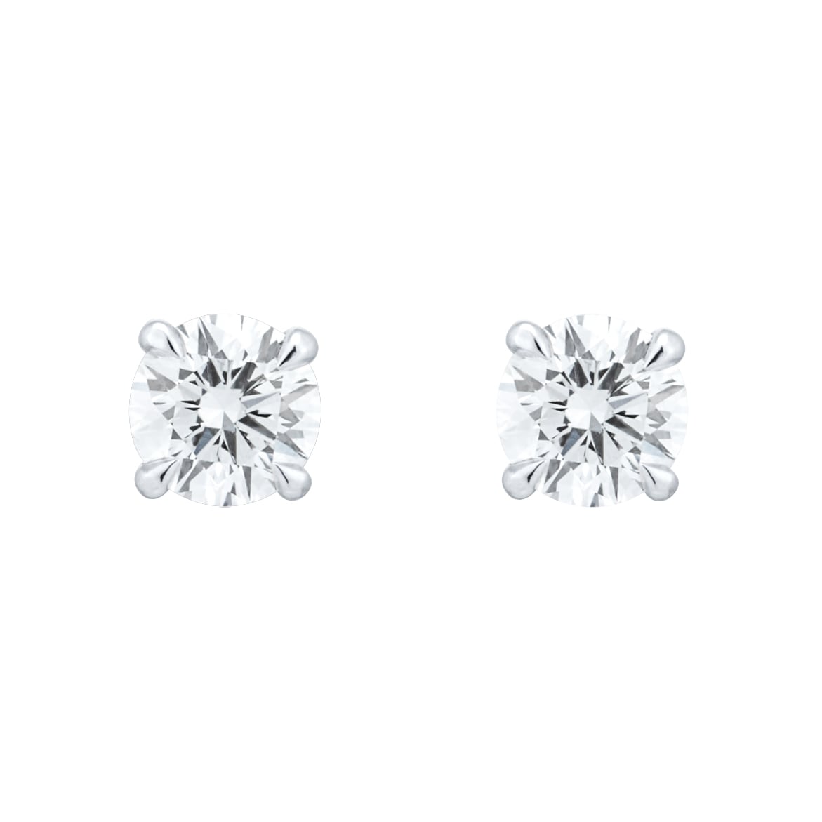 Exclusive 18ct White Gold 0.70cttw Brilliant Cut Solitaire Goldsmiths Signature Diamond Stud Earrings image