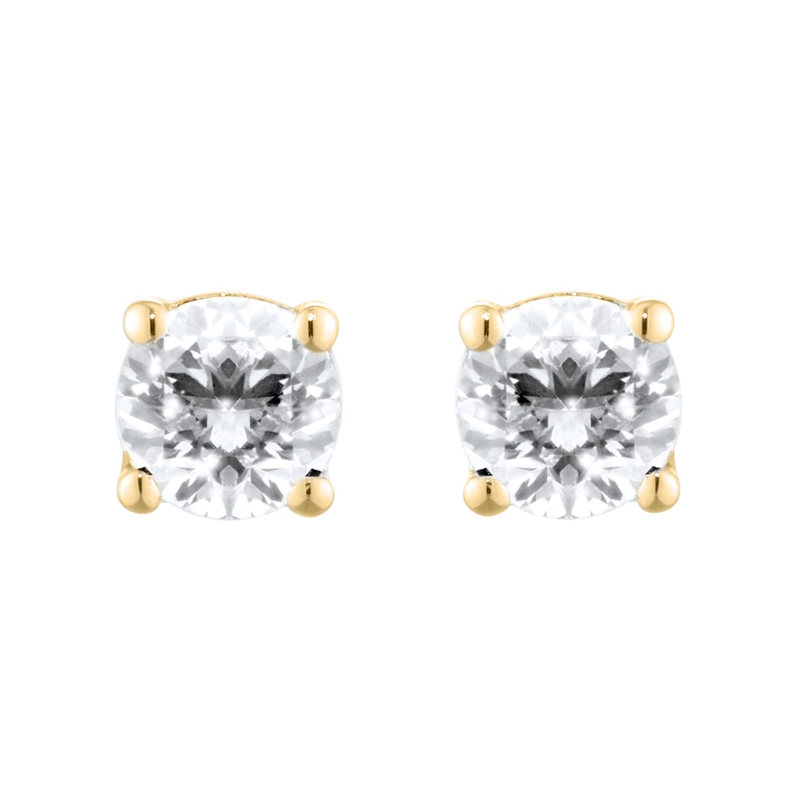 18ct Yellow Gold 0.60cttw Brilliant Cut Diamond Solitaire Stud Earrings image