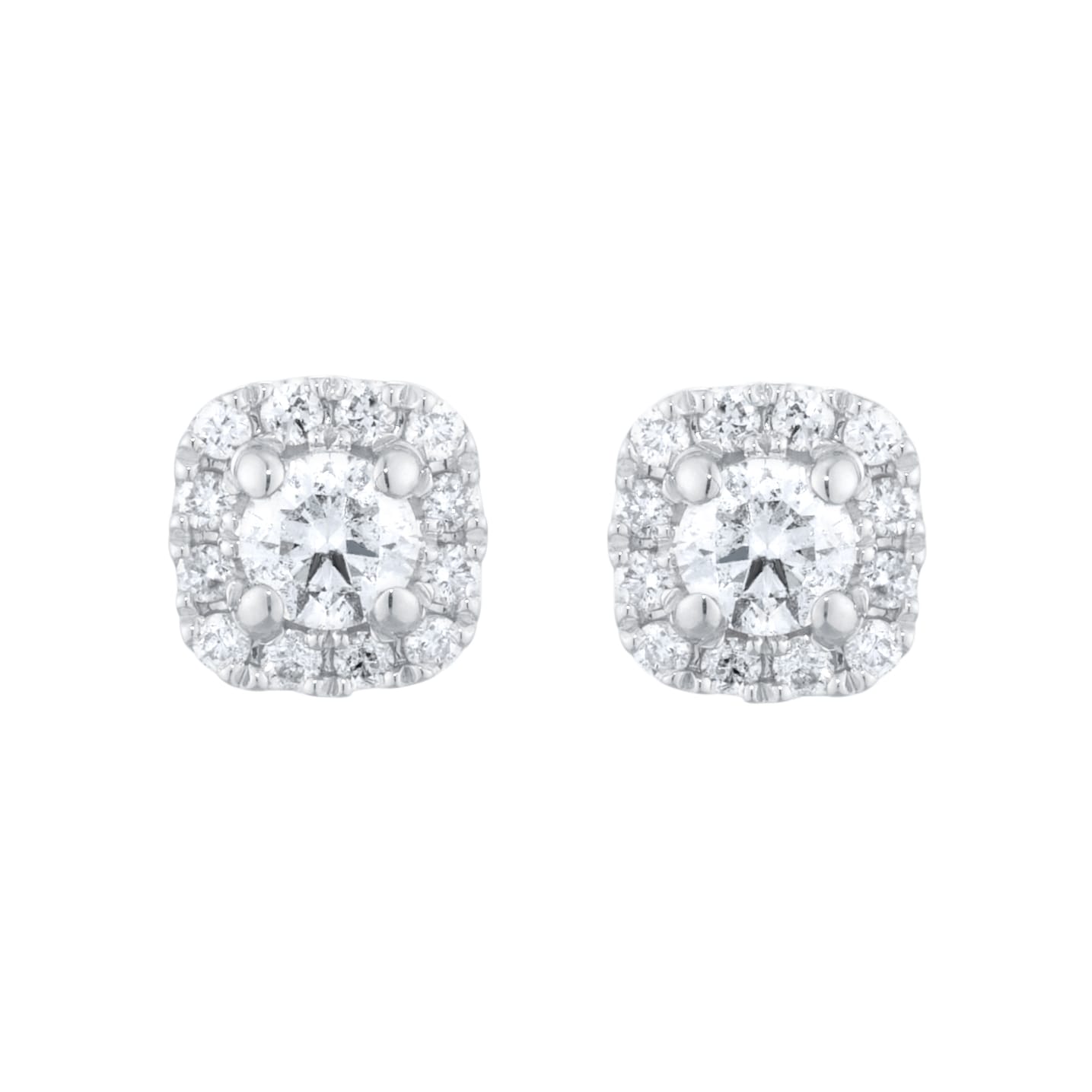 Goldsmiths 9ct White Gold 0.34cttw Brilliant Cut Diamond Halo Stud Earrings Goldsmiths 9ct White Gold 0.34cttw Brilliant Cut Diamond Halo Stud Earrings