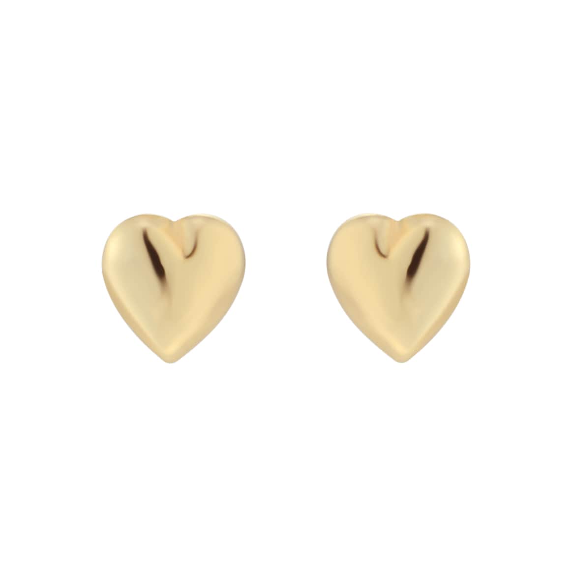 Goldsmiths 9ct Yellow Gold Puff Heart Stud Earrings Goldsmiths 9ct Yellow Gold Puff Heart Stud Earrings