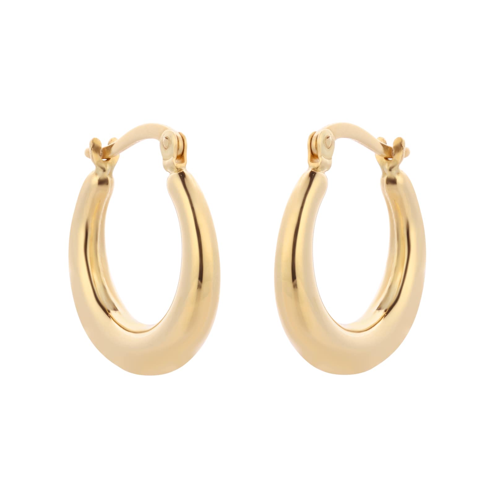  9ct Yellow Gold Tapered Creole Hoop Earrings