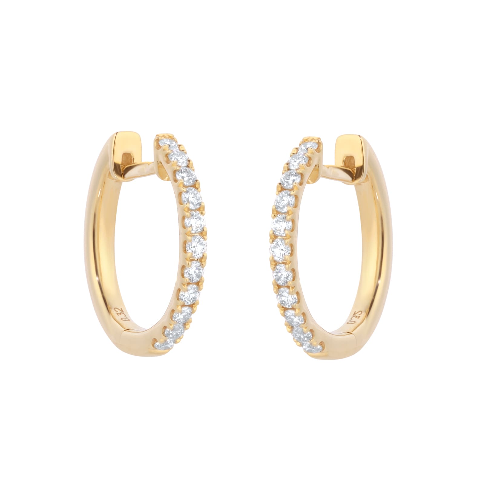 9ct Yellow Gold 0.30cttw Brilliant Cut Diamond Hoop Earrings 9ct Yellow Gold 0.30cttw Brilliant Cut Diamond Hoop Earrings image