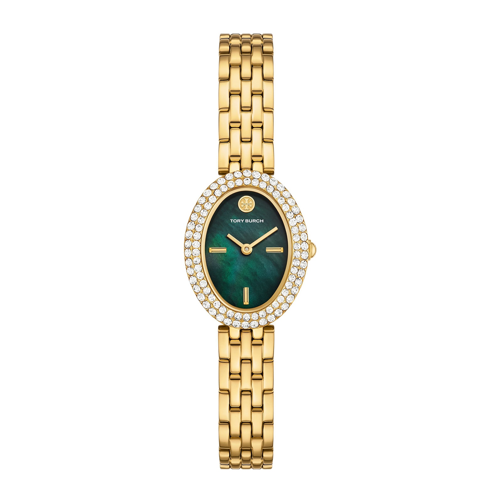 Oval Gold Plated Green Dial Ladies Watch Oval Gold Plated Green Dial Ladies Watch image