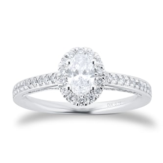 Jenny Packham 18ct White Gold 0.75cttw Diamond Oval Halo Engagement Ring Jenny Packham 18ct White Gold 0.75cttw Diamond Oval Halo Engagement Ring