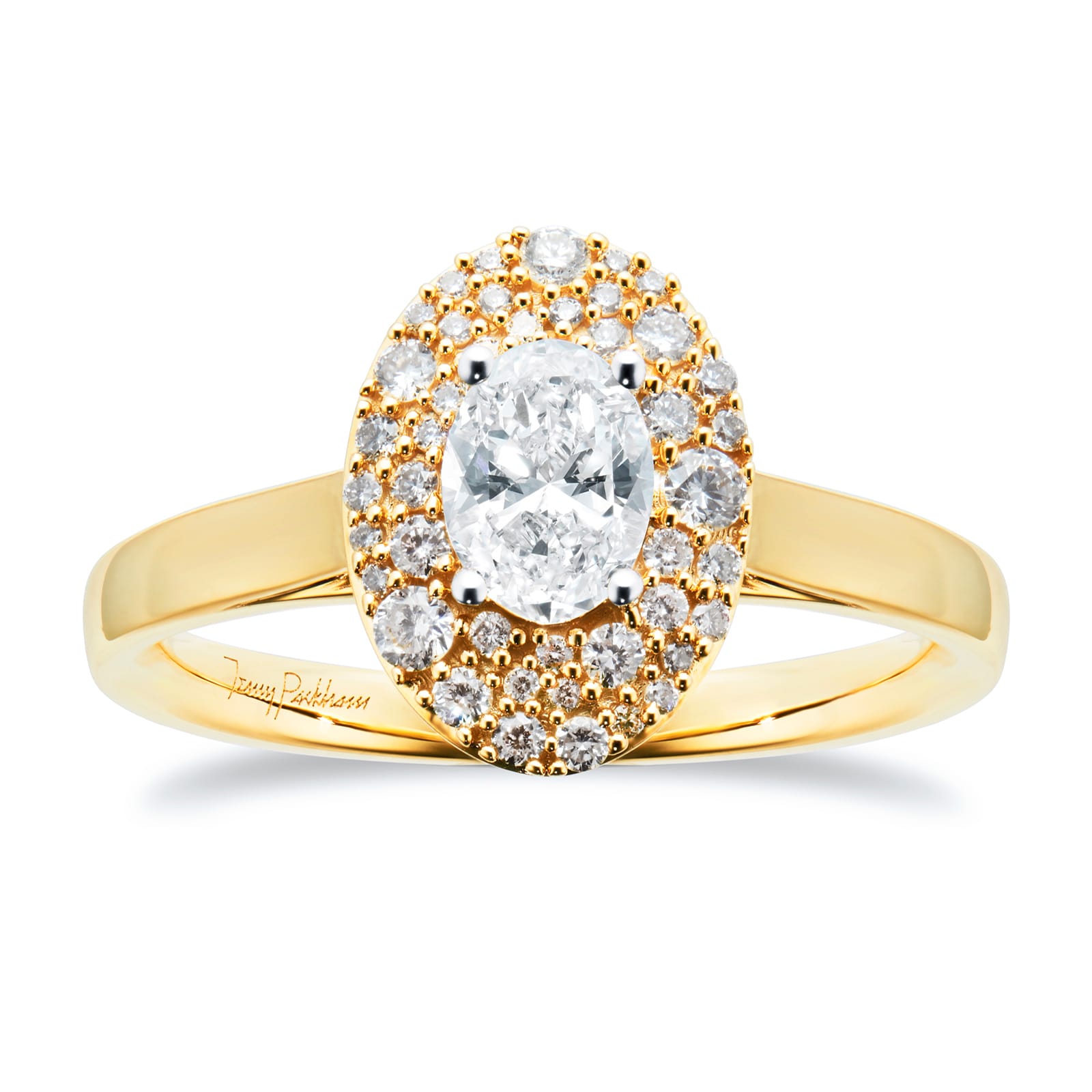 18ct Yellow Gold 0.75cttw Oval Halo Engagement Ring 18ct Yellow Gold 0.75cttw Oval Halo Engagement Ring image