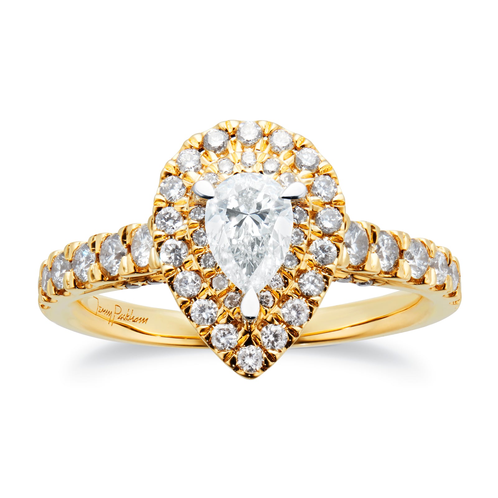 18ct Yellow Gold 1.25cttw Pear Halo Engagement Ring 18ct Yellow Gold 1.25cttw Pear Halo Engagement Ring image