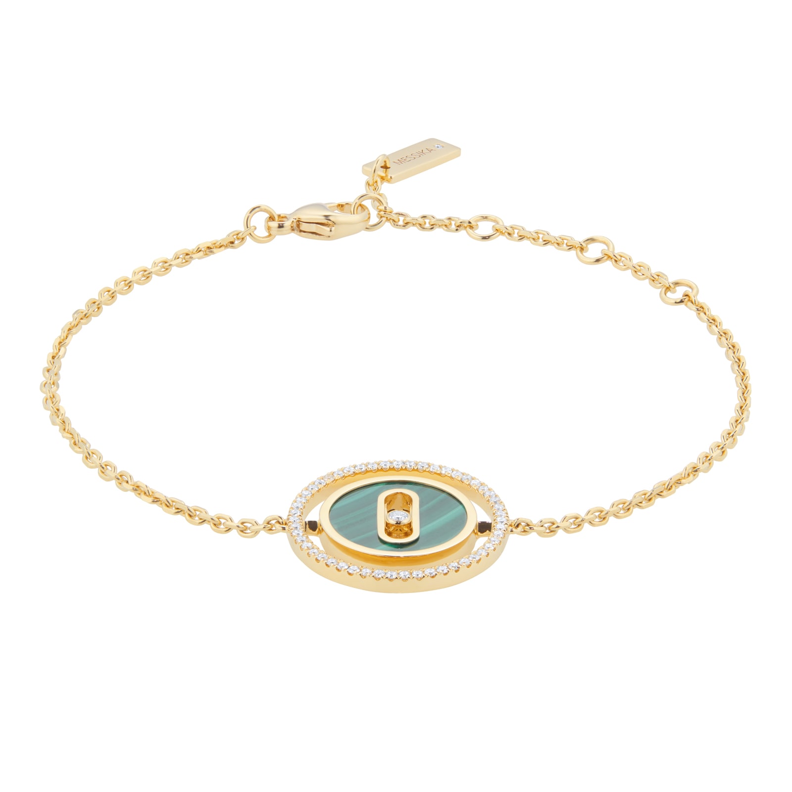 18ct Yellow Gold Lucky Move Malachite 0.18cttw Diamond Bracelet 18ct Yellow Gold Lucky Move Malachite 0.18cttw Diamond Bracelet image