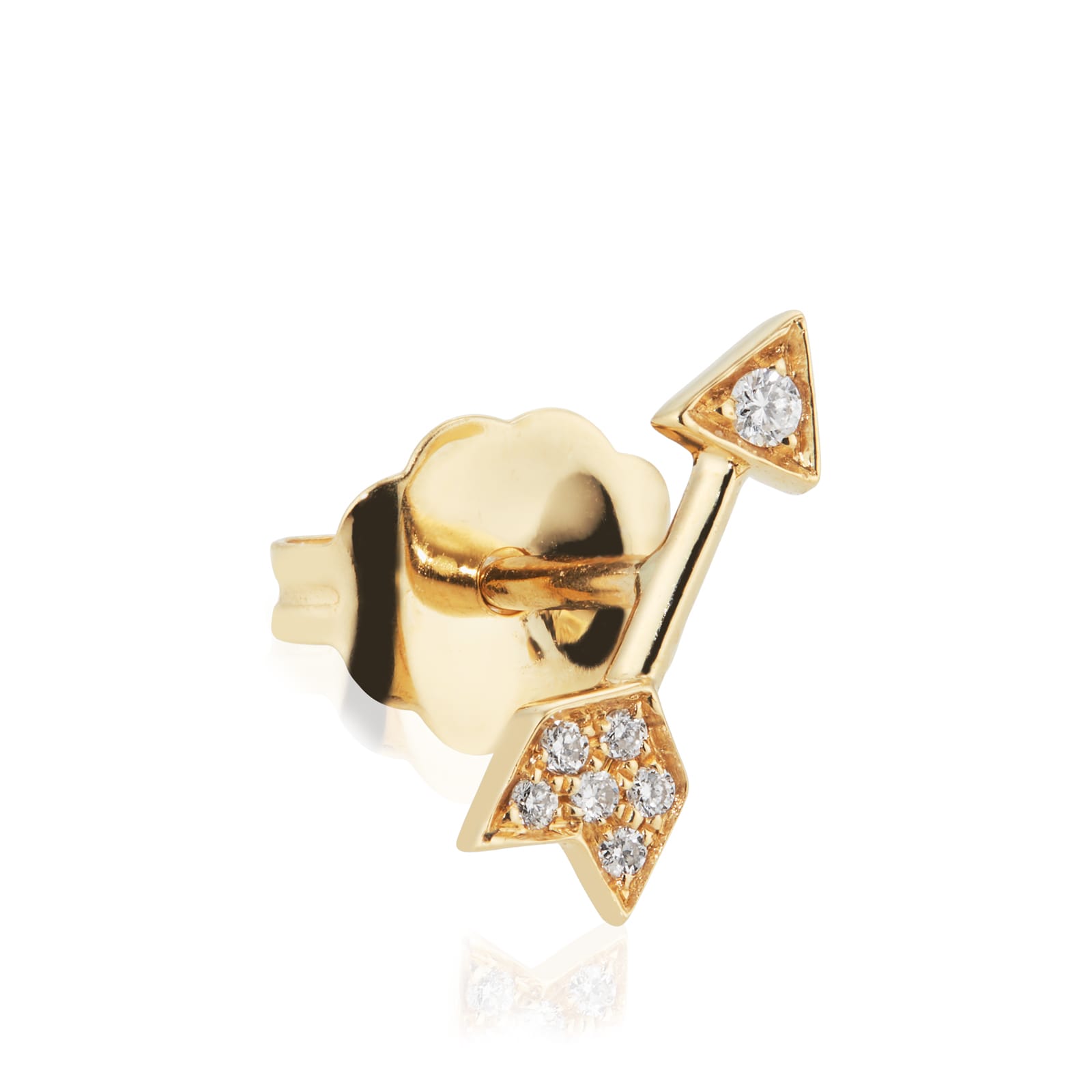 18ct Yellow Gold Arrow 0.02ct Diamond Single Traditional Stud Earring 18ct Yellow Gold Arrow 0.02ct Diamond Single Traditional Stud Earring image