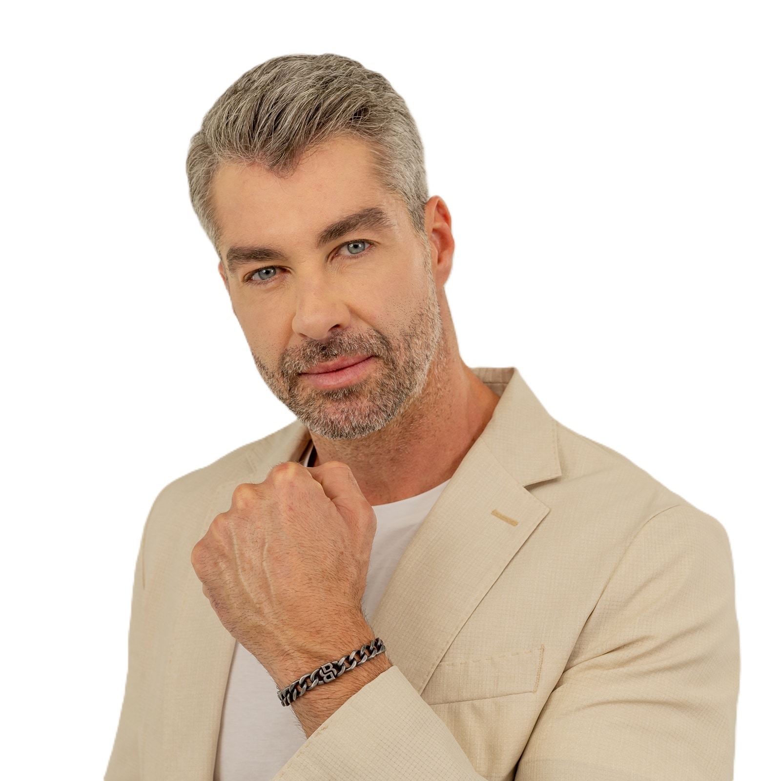 BOSS Gents BOSS Double B Black Stainless Steel Link Bracelet BOSS Gents BOSS Double B Black Stainless Steel Link Bracelet