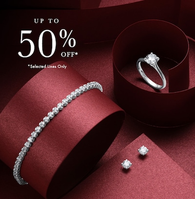 Tap to shop Up to 50% Off Diamond jewellery on Goldsmiths image