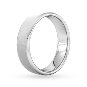 Goldsmiths 6mm D Shape Heavy Polished Chamfered Edges With Matt Centre Wedding Ring In 9 Carat White Gold Goldsmiths 6mm D Shape Heavy Polished Chamfered Edges With Matt Centre Wedding Ring In 9 Carat White Gold