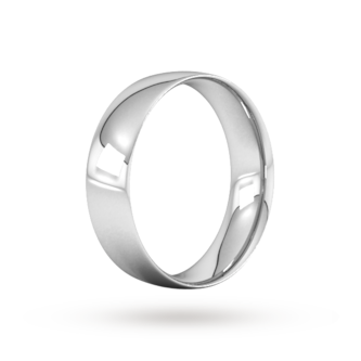 Goldsmiths 6mm Traditional Court Standard Wedding Ring In 9 Carat White Gold Goldsmiths 6mm Traditional Court Standard Wedding Ring In 9 Carat White Gold